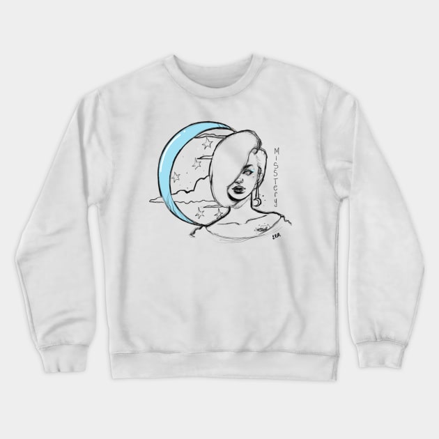 The Night, Moon and Stars Crewneck Sweatshirt by R.Gray Illustrations 